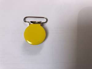 Sele clips - rund og i citron, 25 mm